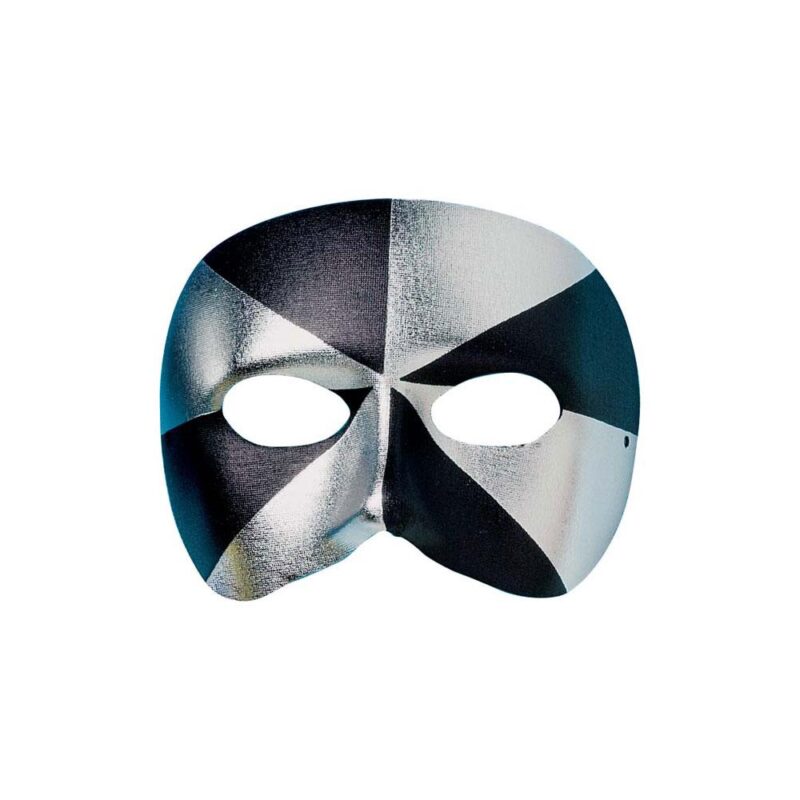 Masked Ball Zwart/Zilver Oogmasker - carnavalstore.de