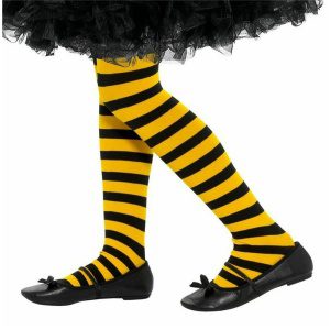 Meia-calça Bee Stripe Infantil Amarelo Preto