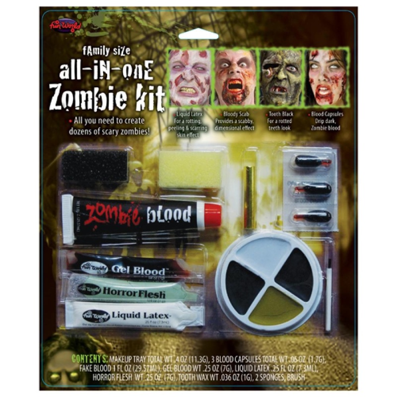 Alles an enger Famill Zombie Makeup Kit - carnivalstore.de