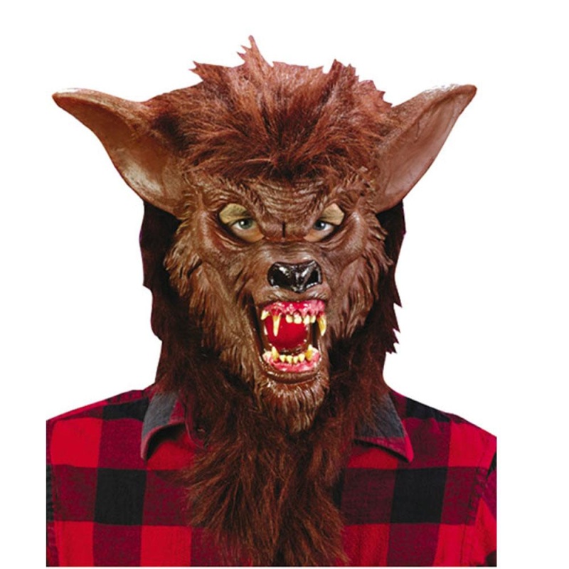 Brown Werewolf Mask With Teeth - carnivalstore.de