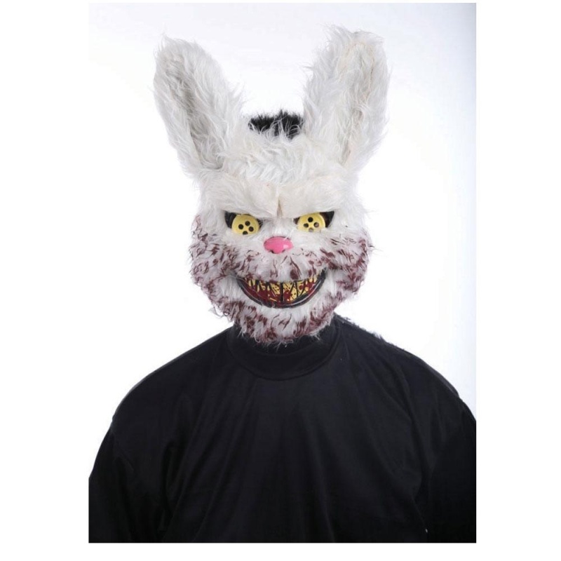 Halbmaske Killer Hase Horror Halloween Schneeflöcken Bunny | Masques d'ours mortels Masque boule de neige le lapin - carnivalstore.de