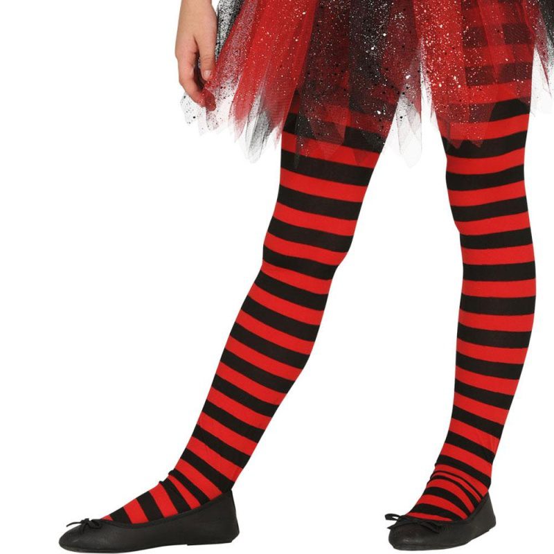 Panty mit Streifen, 7 – 9 Jahre, Mehrfarbig | Child Striped Tights - carnivalstore.de