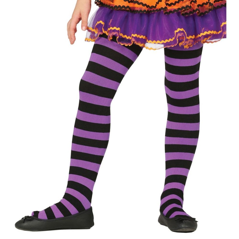 Panty mit Streifen, 7 – 9 Jahre, Mehrfarbig | Child Striped Tights - carnivalstore.de