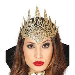 Goldenes Diadem Tiara Krone für Damen | Dámska koruna Tiara Gold Wicked Queen - carnivalstore.de