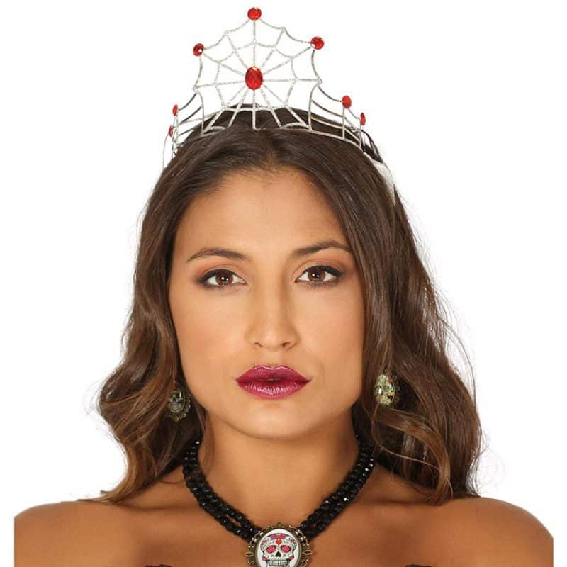 Tiara in Metall Prinzessin der Dunkelheit Spider Krone Tiara Ragnalela | Tiara em metal princesa das trevas tiara ragnalela com coroa de aranha - carnavalstore.de