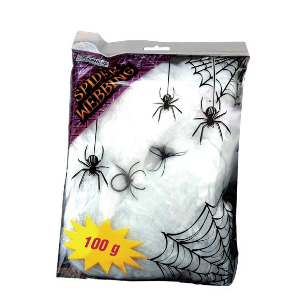 Spinnennetz mit Spinnen 100g | Spiderweb Bag 100 Gr. - carnivalstore.de