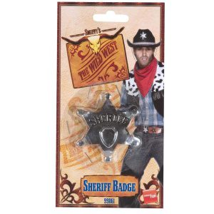 Sheriffstern Metall Sheriff Stern | Odznaka Gwiazda Szeryfa Srebrny Metal - carnivalstore.de