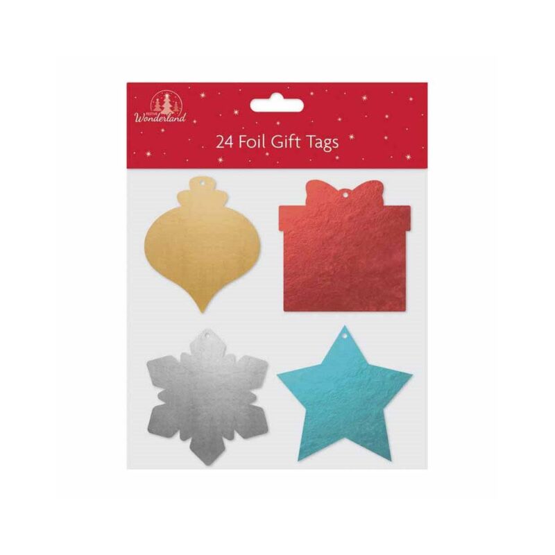 Etiquettes cadeaux - 24pk Shaped Foil - carnivalstore.de