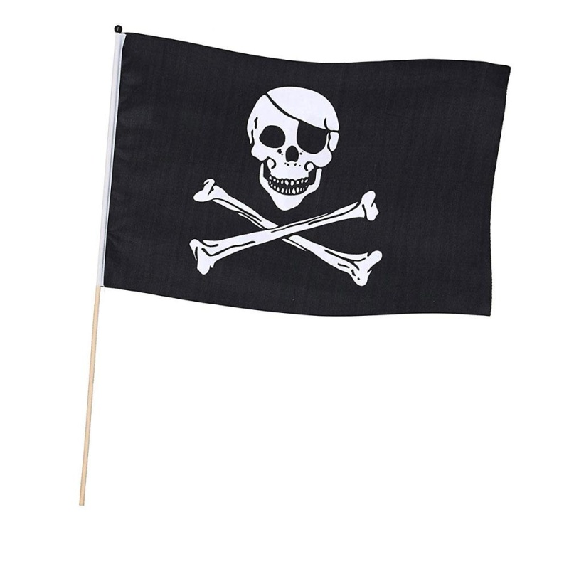 Fahne auf Stock Pirata | Piraten Zwaaivlag - carnavalstore.de