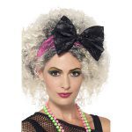 Damen 80er Jahre Spitzen-Stirnband | 80er Spëtzekleeder Headband Black Pink - carnivalstore.de