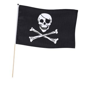 Fahne auf Stock Pirat | Piraten Zwaaivlag - Carnivalstore.de