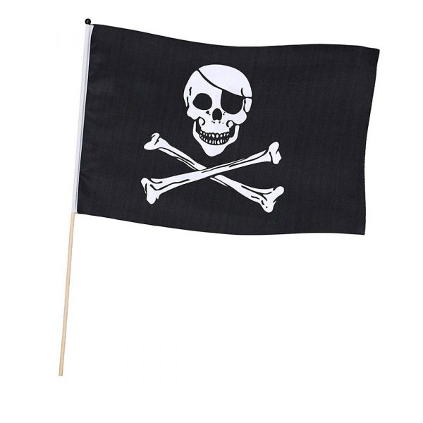 Fahne auf Stock Pirat | Piraten Zwaaivlag - carnivalstore.de