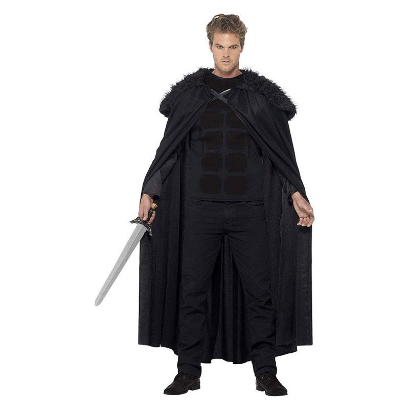 Herren Finsterer Barbar Kostüm | Costume de barbare noir avec haut et cape - carnivalstore.de