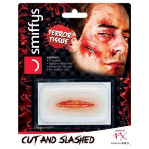 Unisex skrekk Schnitt og Schlitzunde | Horror Wound Transfer Cut and Slashed Wound - carnivalstore.de