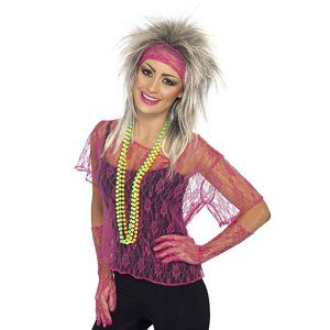 Spitze Netzweste | Lace Net Vest Gants Bandeau Rose Fluo - carnivalstore.de