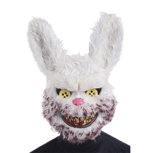 Halbmaske Killer Hase Horror Halloween Schneeflöcken Bunny | Smrtonosne maske medvjeda Snowball the Rabbit Mask - carnivalstore.de