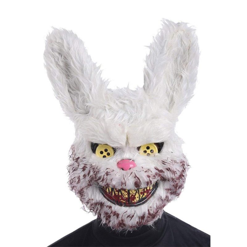 Halbmaske Killer Hase Horror Halloween Schneeflöcken Bunny | Masky smrtícího medvěda Maska králíka Snowball - carnivalstore.de