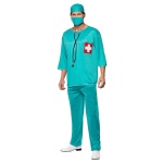 Herren Chirurg Kostüm | Kirurški kostum, zelen s hlačami s tuniko - carnivalstore.de