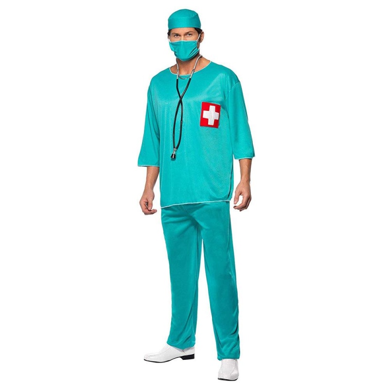 Herren Chirurg Kostüm | Kirurgkostyme Grønn Med Tunikabukse - carnivalstore.de