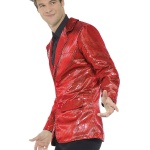 Herren Pailletten Jacke | Sequin Jacket Mens Red - carnivalstore.de