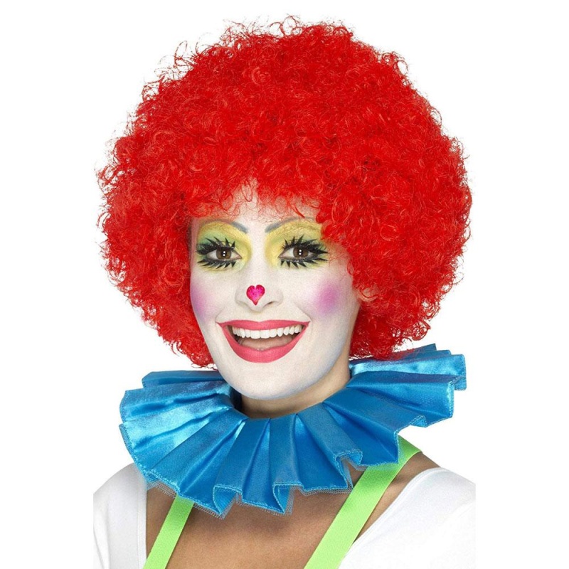 Unisex Clown Kragen Blauw | Clown Hals Ruche Blauw - carnavalstore.de
