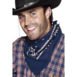 Unisex Western Kopf- und Halstuch | Cowboy Bandana Blauw Western Design - carnavalstore.de