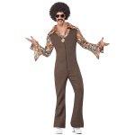 Herren Groovy Boogie Kostüm | Groovy Boogie Costume Brown Jumpsuit – carnivalstore.de