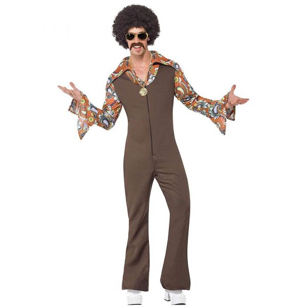 Herren Groovy Boogie Kostüm | Groovy Boogie Costume Brown Jumpsuit - carnivalstore.de