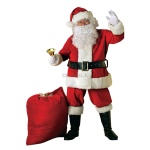 Deluxe Samt Santa Anzug Kostüm für Erwachsene | Costum de Moș Crăciun Deluxe din catifea - carnivalstore.de