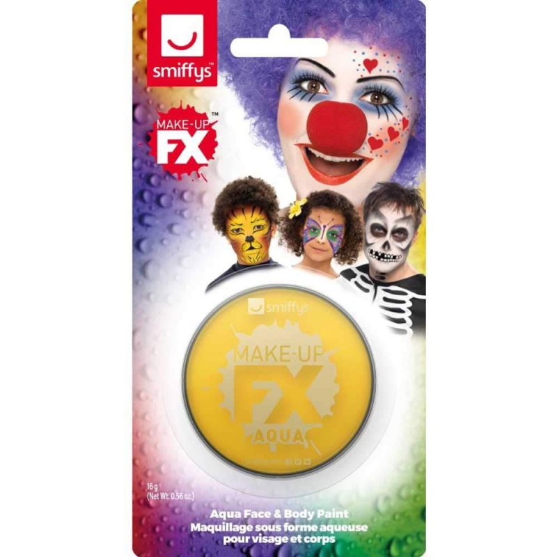 Unisex smink Gesichtswasser und Körperfarbe Gelb | Make Up Fx On Display Card Gul - carnivalstore.de