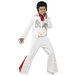 Elvis Kostüm Weiß mit Overall und Schal | Elvisov kostum bel s kombinezonskim šalom - carnivalstore.de