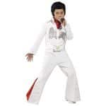 Elvis Kostüm Weiß mit Overall und Schal | Elvis Costume White With Jumpsuit Scarf - carnivalstore.de