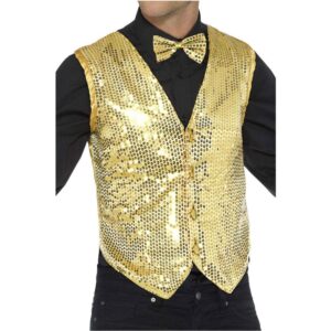 Herren Pailletten Weste | Paljettväst Guld - carnivalstore.de