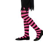 Kinder Mädchen Strumpfhose | Tights Svart Fuchsia - carnivalstore.de