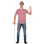 Wo ist Walter Kit mit T-Shirt, Hut und Gläser | Unisex-virallinen Where's Wally-tarvikesarja - carnivalstore.de