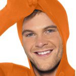 Second Skin Kostüm Stretchanzug ORANGE Pantomime | Second Skin Suit Orange mit Bauchtasche Conceal - carnivalstore.de