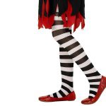 Tights Black and White Striped | Tights Black & White - carnivalstore.de