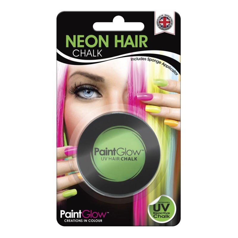 PaintGlow, Neon UV-Haarkreide, Grün | PaintGlow, neonska UV kreda za kosu, zelena - carnivalstore.de