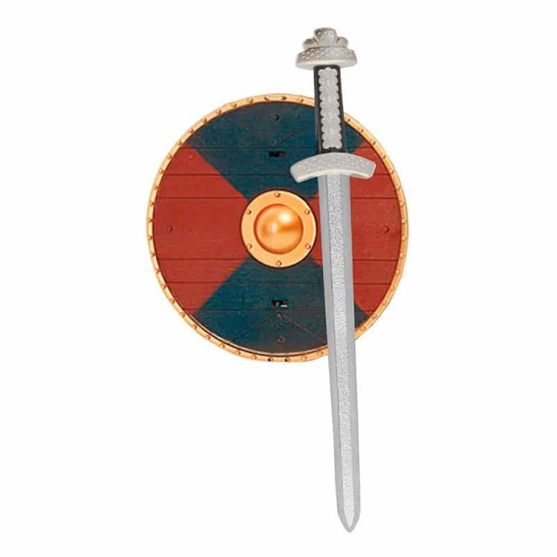 Set d'armes Ritter Waffen Schwert Schild Mittelalter König | Ensemble d'armes bleu rouge avec bouclier d'épée - carnivalstore.de