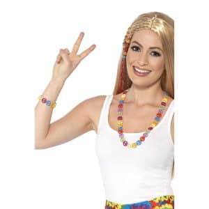 Unisex Hippie Friedenszeichen-set | Hippie Vredesteken Set Veelkleurig - carnavalstore.de