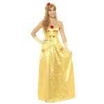 Damen Goldene Prinzessin Kostüm | Goldenes Prinzessinnenkostüm Gold mit langem Kleid - carnivalstore.de