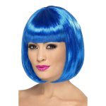 Damen Party Perücke, Bob mit Pony Blau | Partyrama Wig 12 Inch Blue Short Bob With Frin - carnivalstore.de