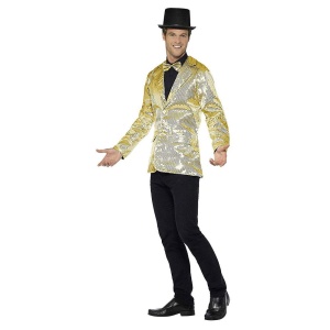 Herren Pailletten Jacke, Gold | Sequin Men's Jacket - carnivalstore.de