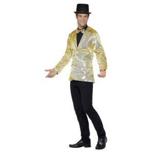 Herren Pailletten Jacke, Gold | Flitrová pánska bunda - carnivalstore.de