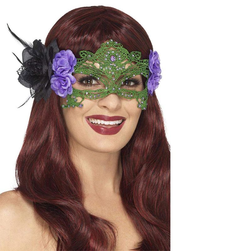 Stickerei Spitze filigranen Hexe Eyemask | Mască pentru ochi Vrăjitoare din Dantela Brodată Neagră - carnivalstore.de