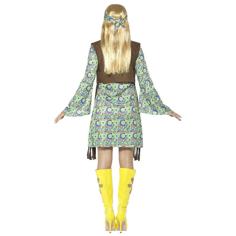 Dame 60er Jahre Hippie Chick Kostüm | Costume de poussin hippie des années 60 - carnivalstore.de
