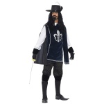 Musketier-Kostüm mit Zylinder-Navy-Handschuhen Überstiefel | Musketeer Male Costume - carnivalstore.de
