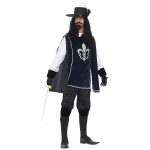 Musketier-Kostüm mit Zylinder-Navy-Handschuhen Überstiefel | Éadaí Fireann Musketeer - carnivalstore.de