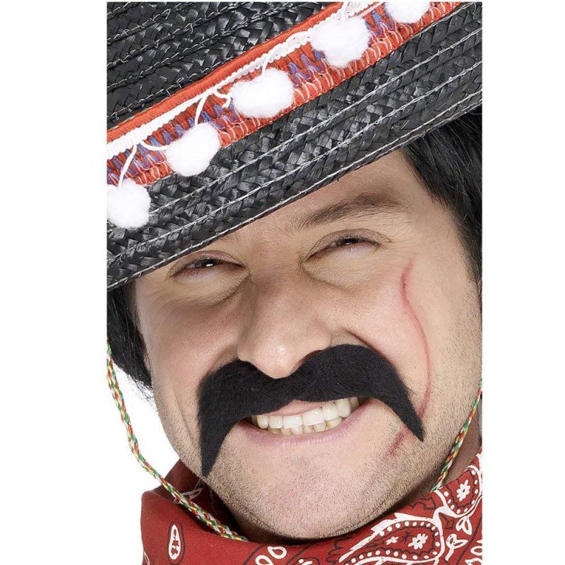 Mexikaner klassischer selbstklebend Schnäuzer | Mexican Bandit Tash Black Self Adhesive - carnivalstore.de