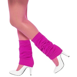 Strümpfe 80er Jahre neonpink Style Aerobic Stulpen | Legwarmers Hot Pink - carnavalstore.de